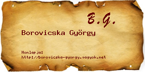 Borovicska György névjegykártya